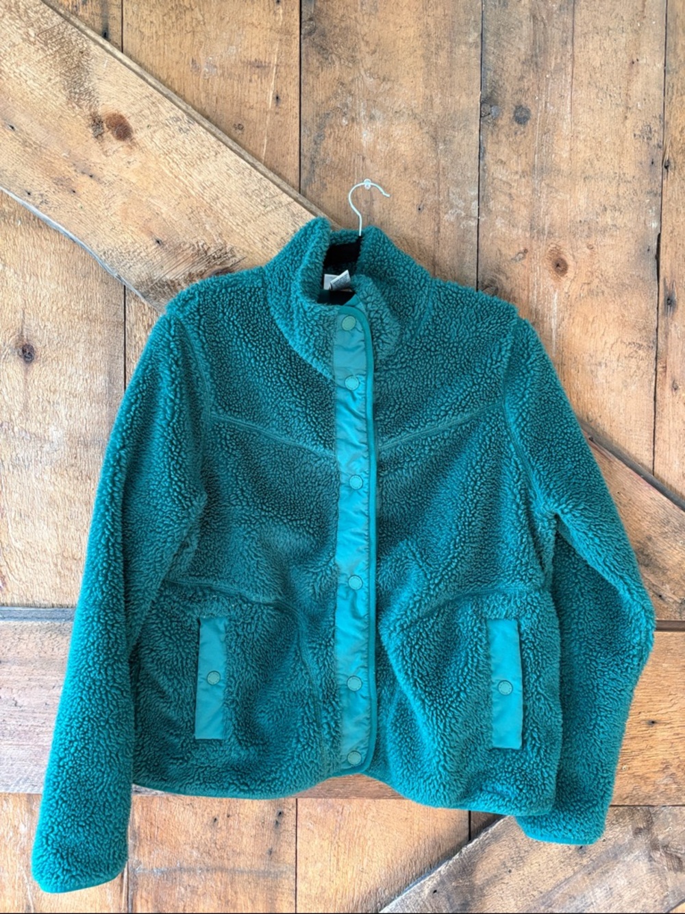 L.L. Bean green Sherpa Snap-Front Jacket